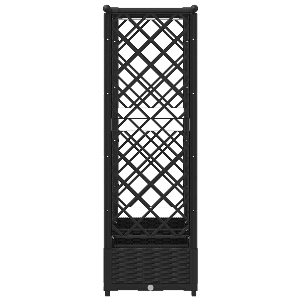vidaXL Podniesione łóżko z kratką i dachem Czarny 203 x 40 x 121 cm PP