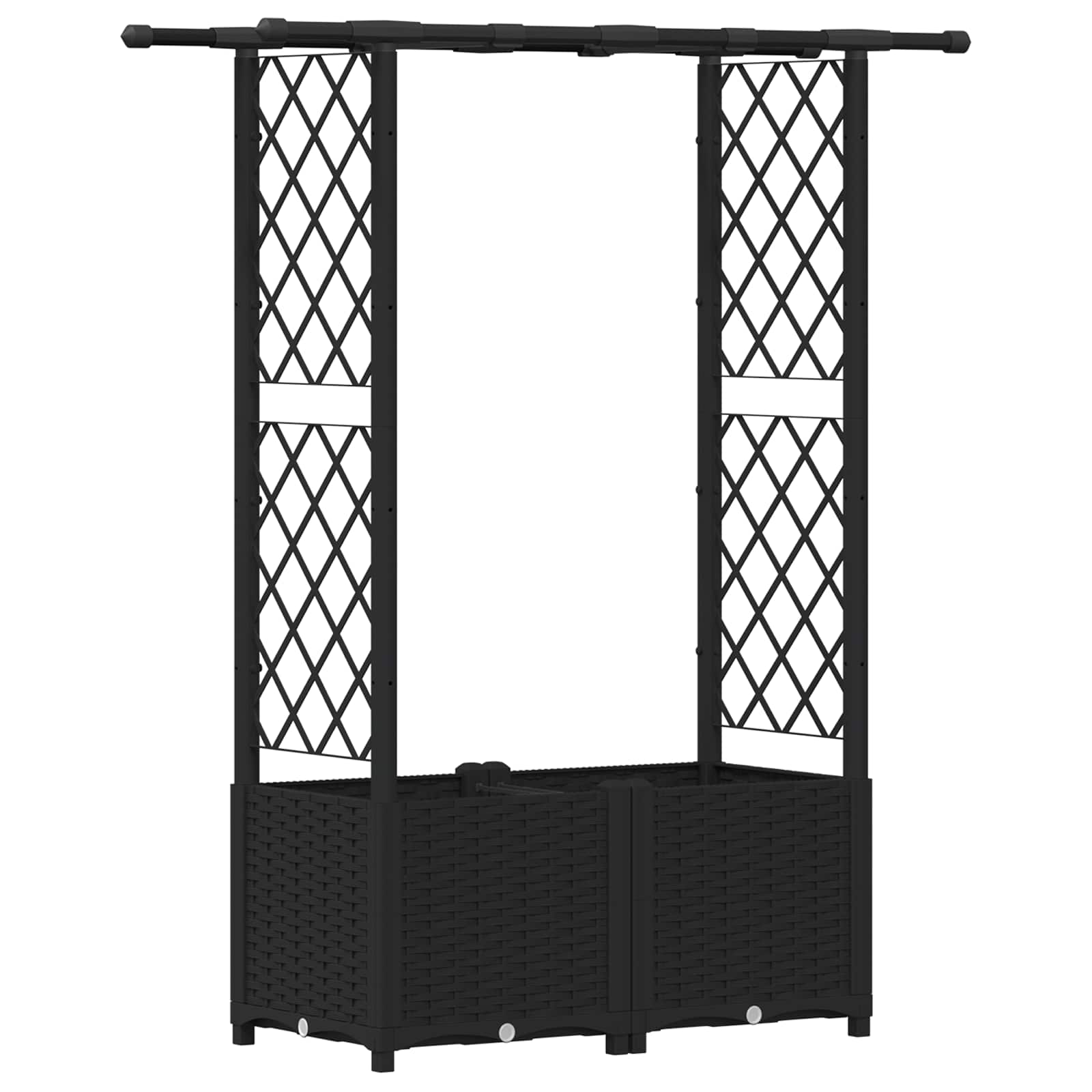 vidaXL Podniesione łóżko z kratką i dachem Czarny 124,5 x 40 x 136 cm