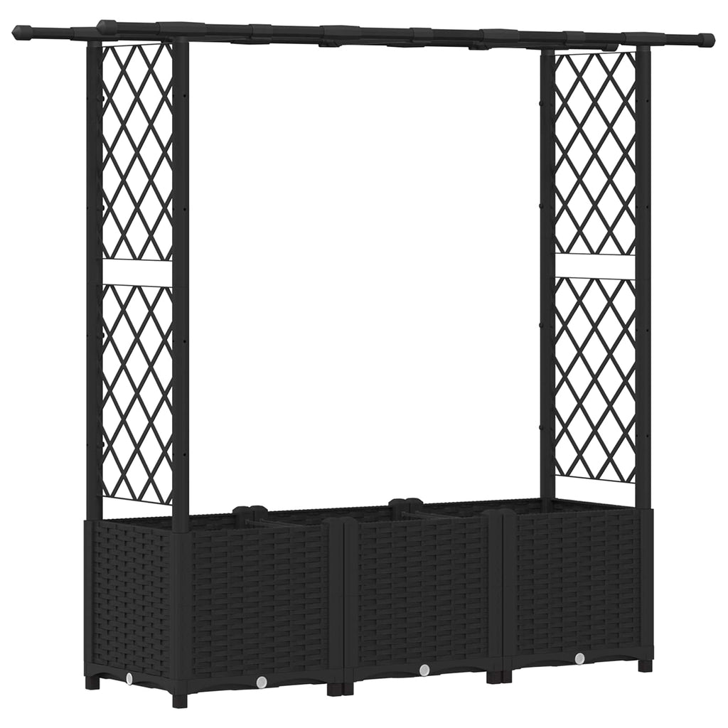 vidaXL Podniesione łóżko z kratką i dachem Czarny 162,5 x 40 x 136 cm