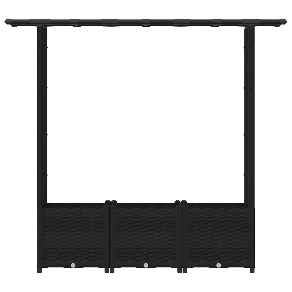 vidaXL Podniesione łóżko z kratką i dachem Czarny 162,5 x 40 x 136 cm