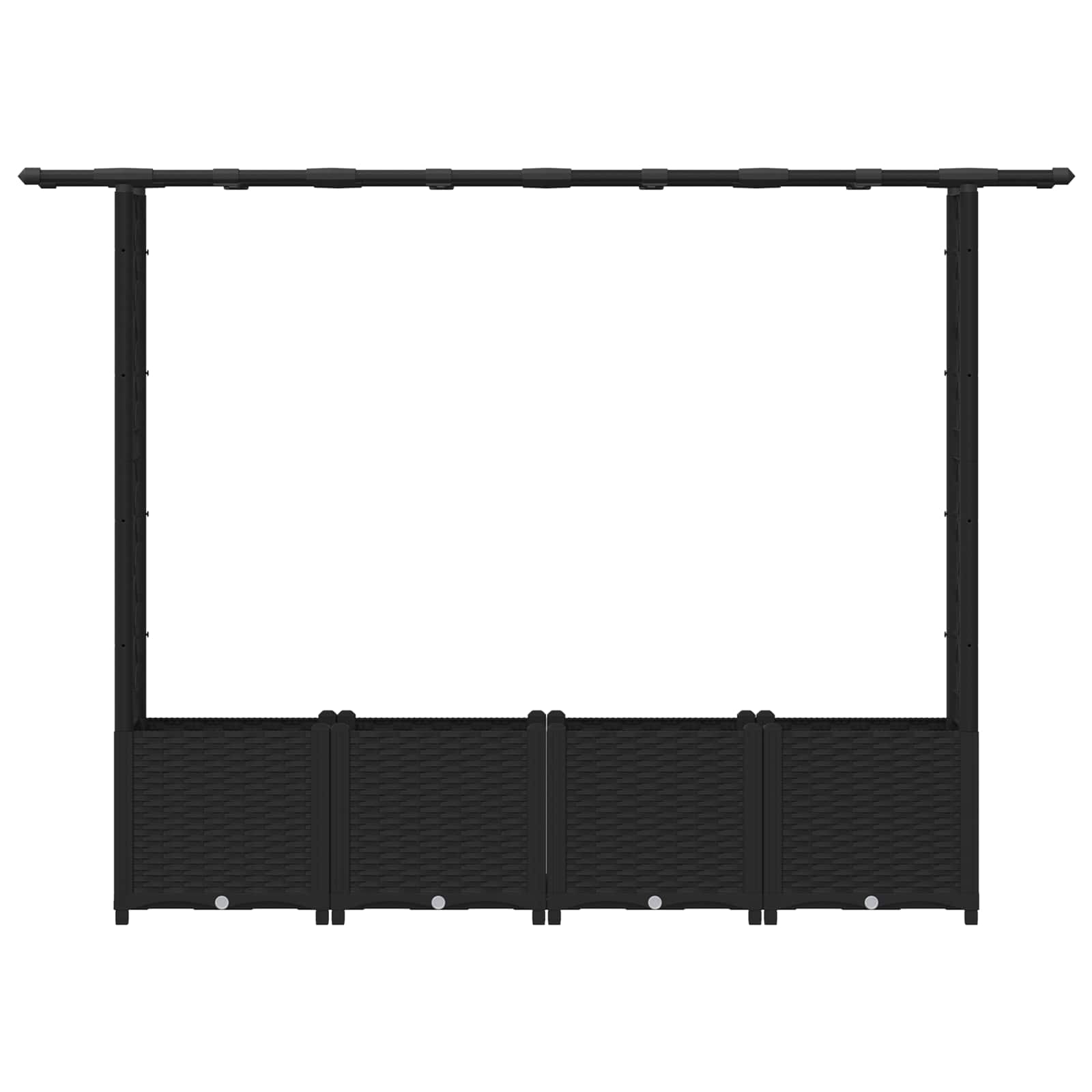 vidaXL Podniesione łóżko z kratką i dachem Czarny 203 x 40 x 136 cm PP