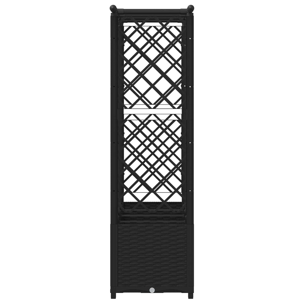 vidaXL Podniesione łóżko z kratką i dachem Czarny 203 x 40 x 136 cm PP
