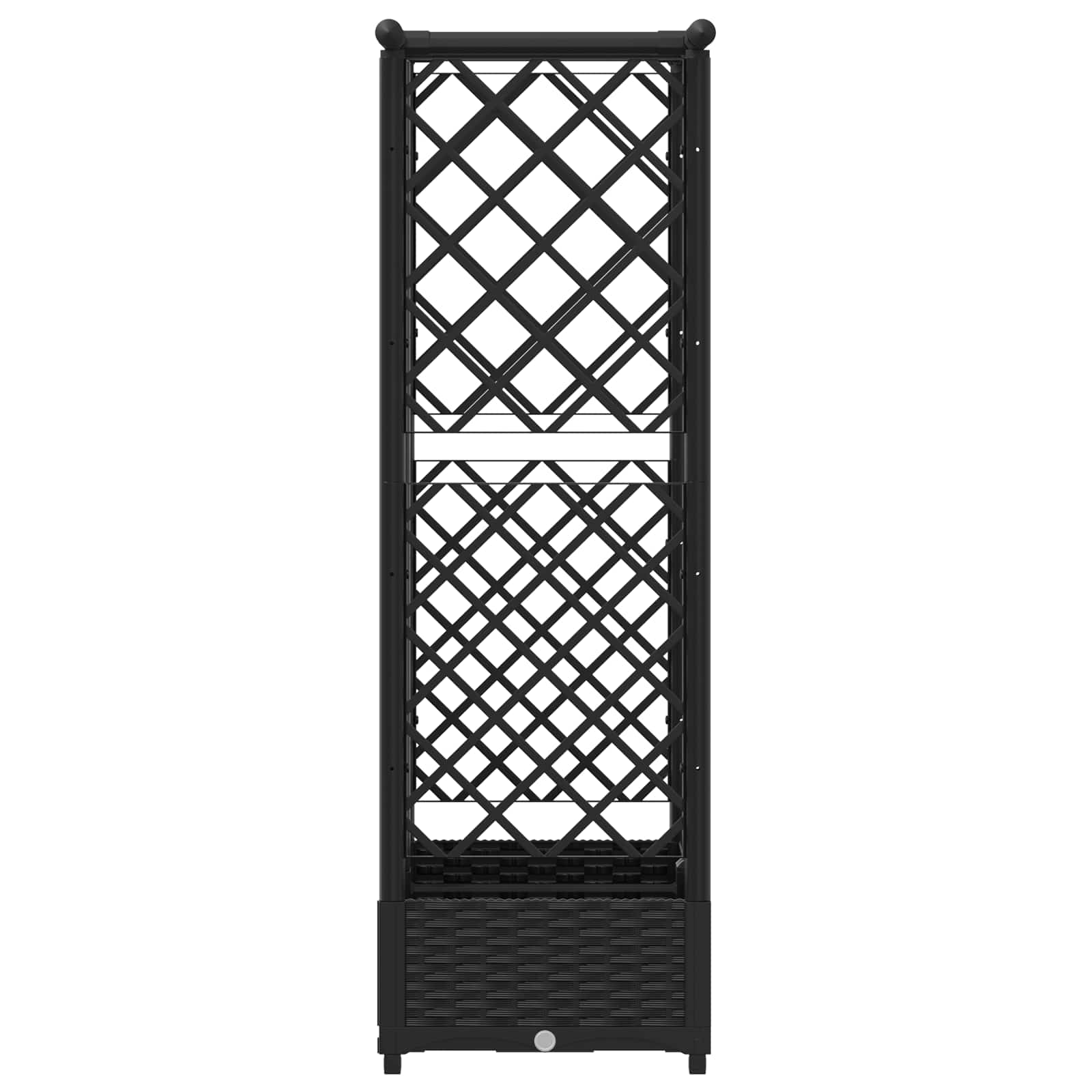 vidaXL Podniesione łóżko z kratką i dachem Czarny 124 x 40 x 121 cm PP