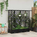 vidaXL Podniesione łóżko z kratką i dachem Czarny 164 x 40 x 121 cm PP