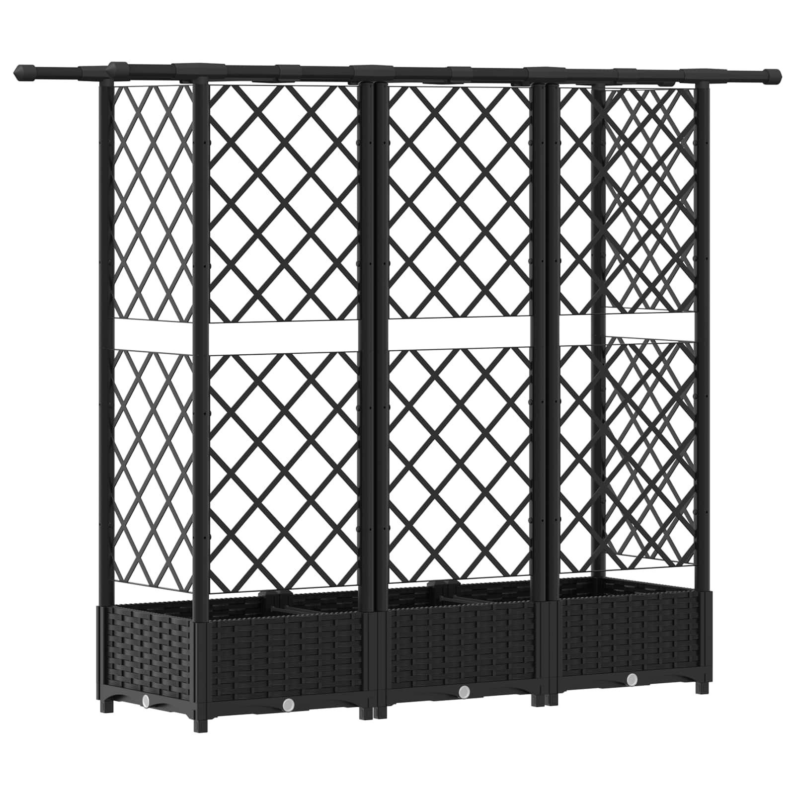 vidaXL Podniesione łóżko z kratką i dachem Czarny 164 x 40 x 121 cm PP