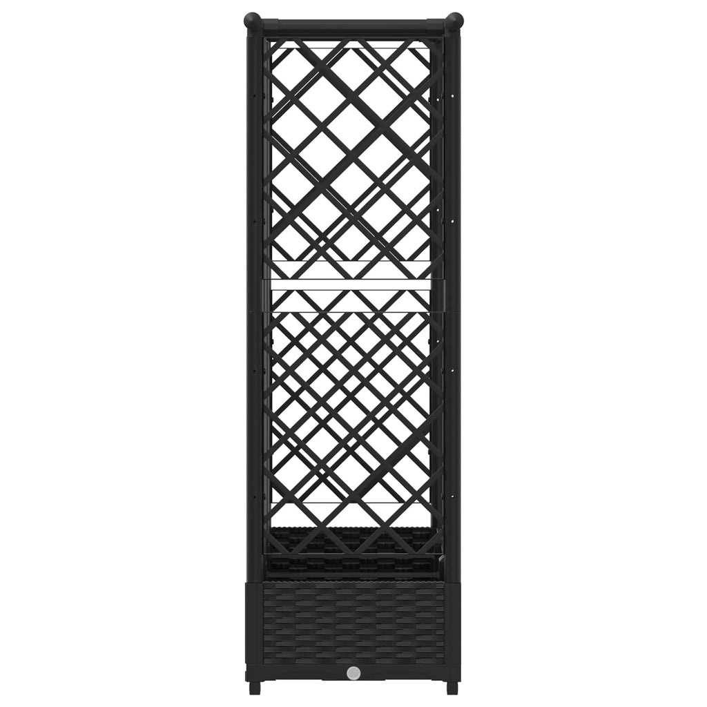 vidaXL Podniesione łóżko z kratką i dachem Czarny 164 x 40 x 121 cm PP