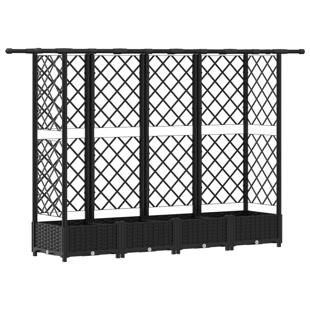 vidaXL Podniesione łóżko z kratką i dachem Czarny 202,5 x 40 x 121 cm