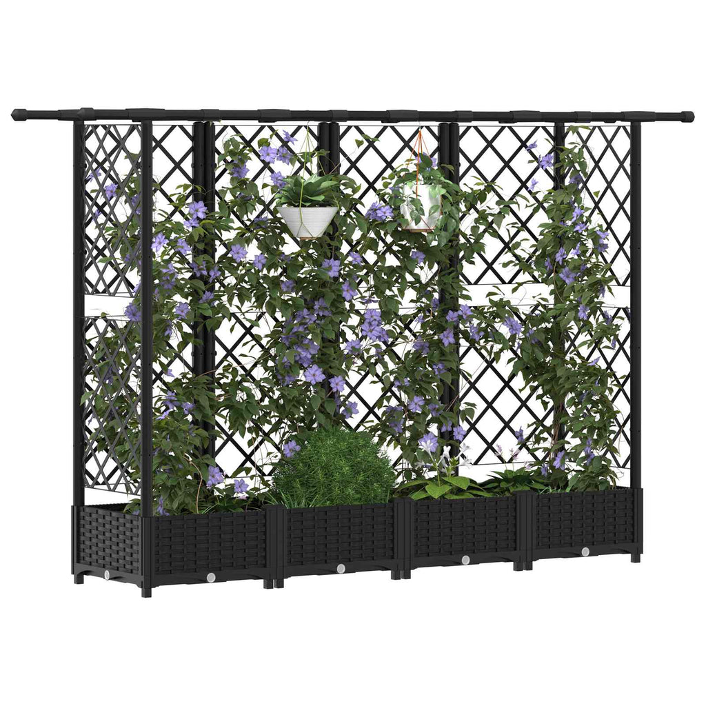vidaXL Podniesione łóżko z kratką i dachem Czarny 202,5 x 40 x 121 cm