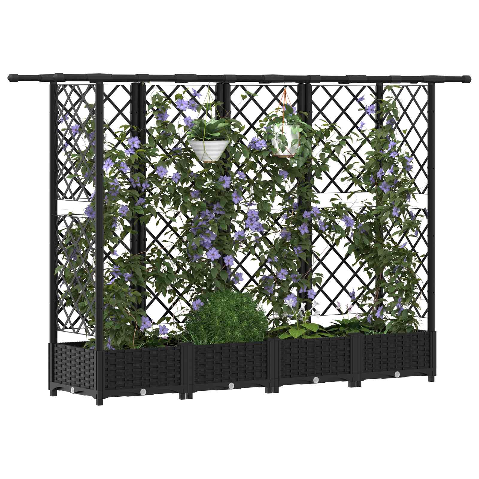vidaXL Podniesione łóżko z kratką i dachem Czarny 202,5 x 40 x 121 cm