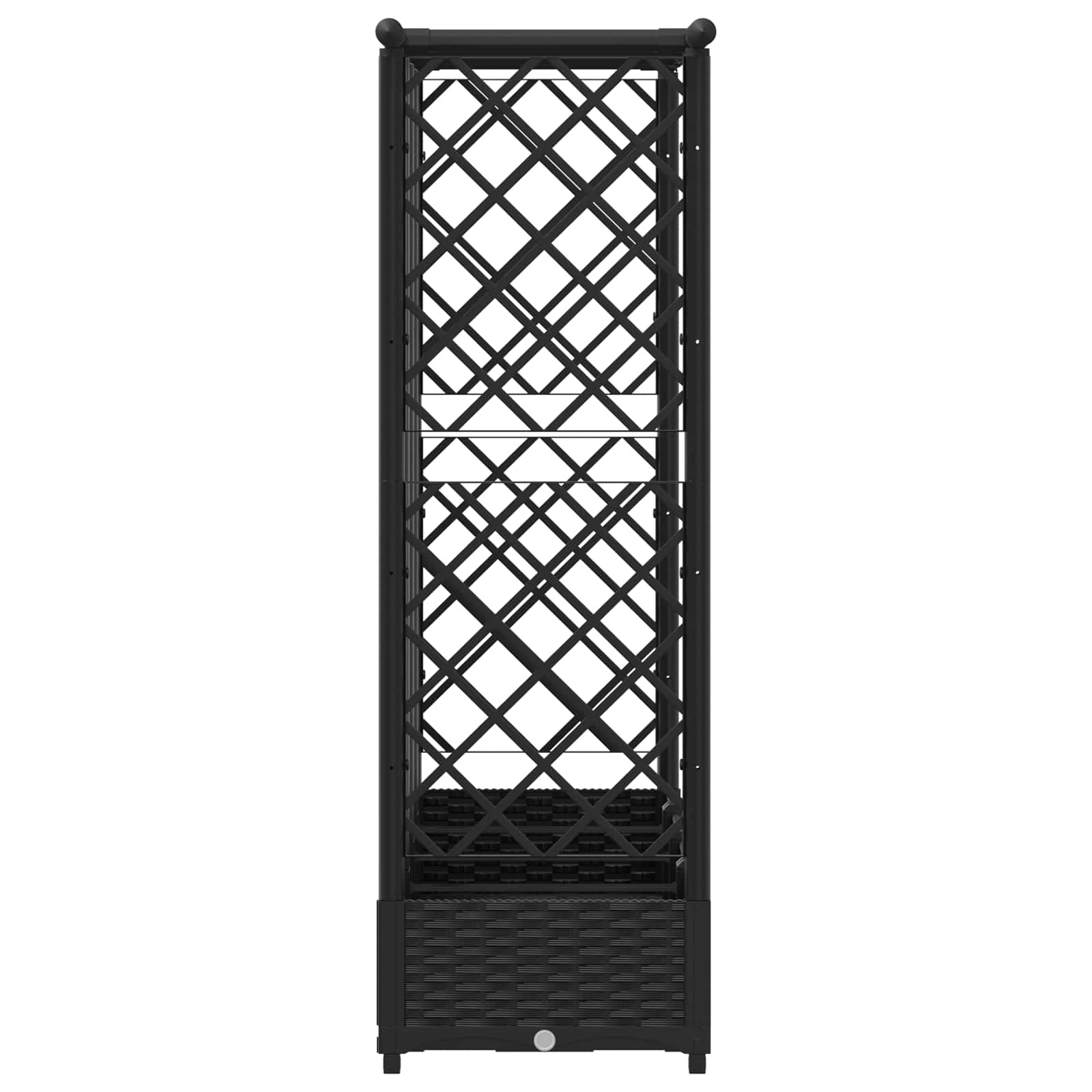 vidaXL Podniesione łóżko z kratką i dachem Czarny 202,5 x 40 x 121 cm