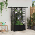 vidaXL Podniesione łóżko z kratką i dachem Czarny 124 x 40 x 136 cm PP