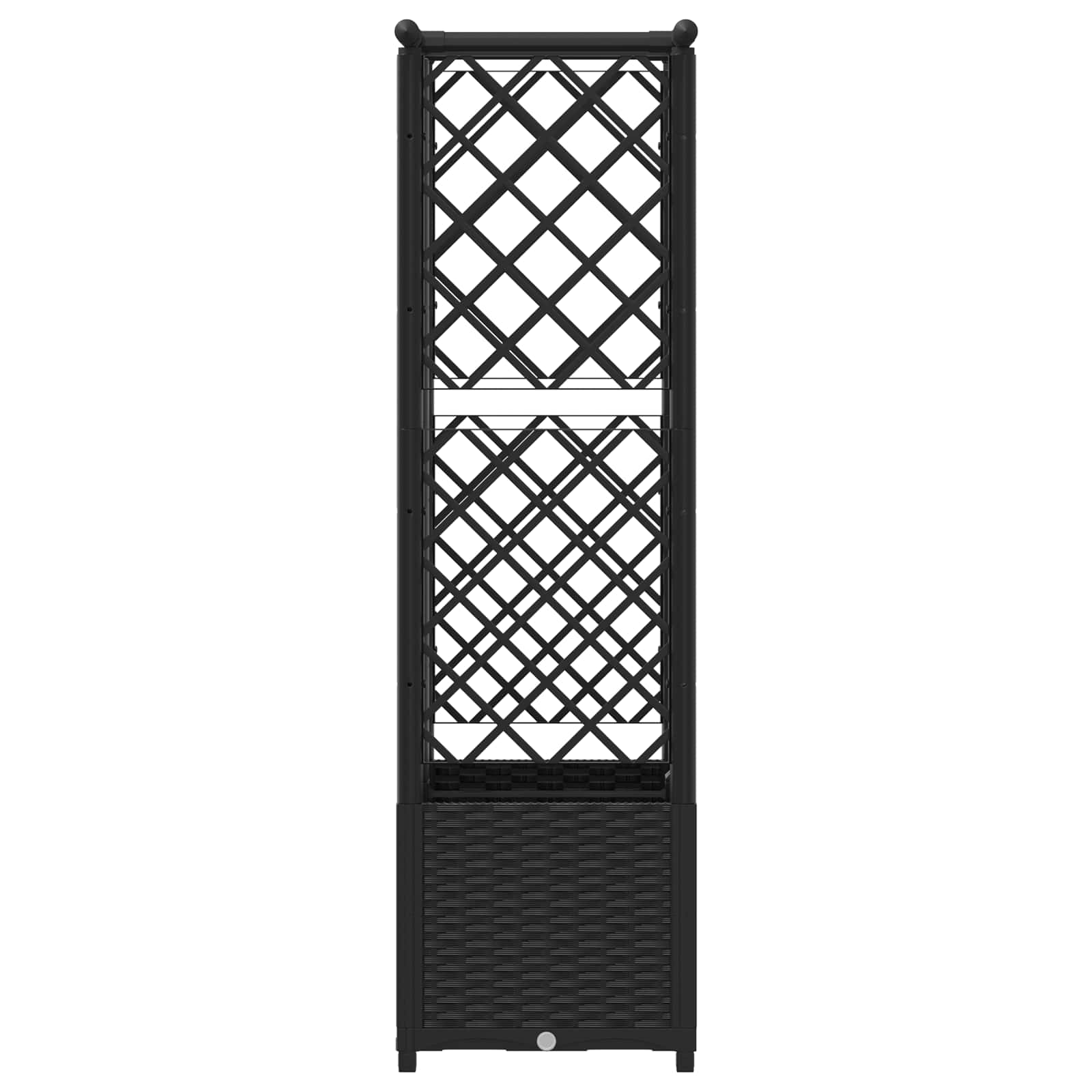 vidaXL Podniesione łóżko z kratką i dachem Czarny 124 x 40 x 136 cm PP