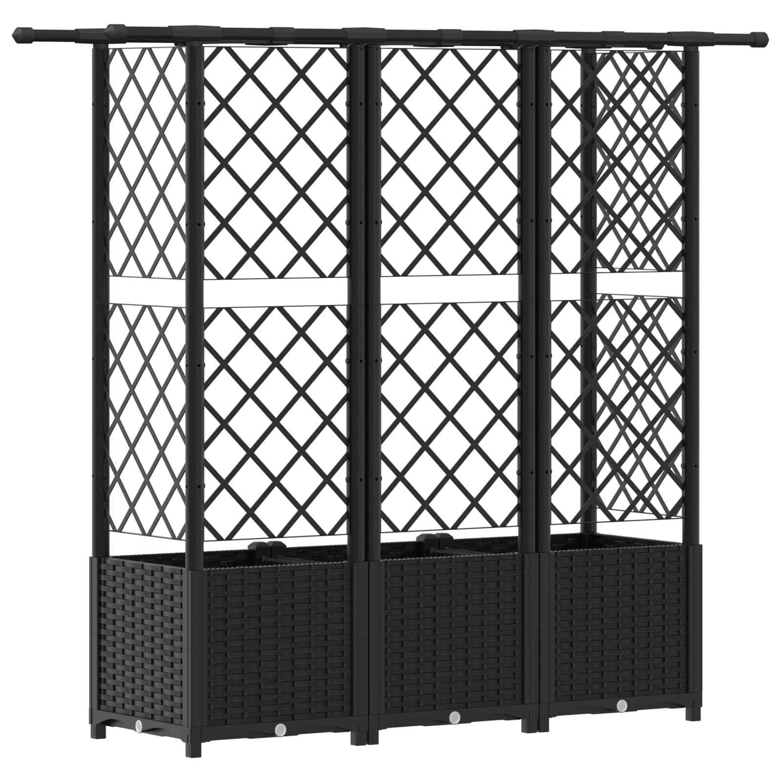 vidaXL Podniesione łóżko z kratką i dachem Czarny 163,5 x 40 x 136 cm