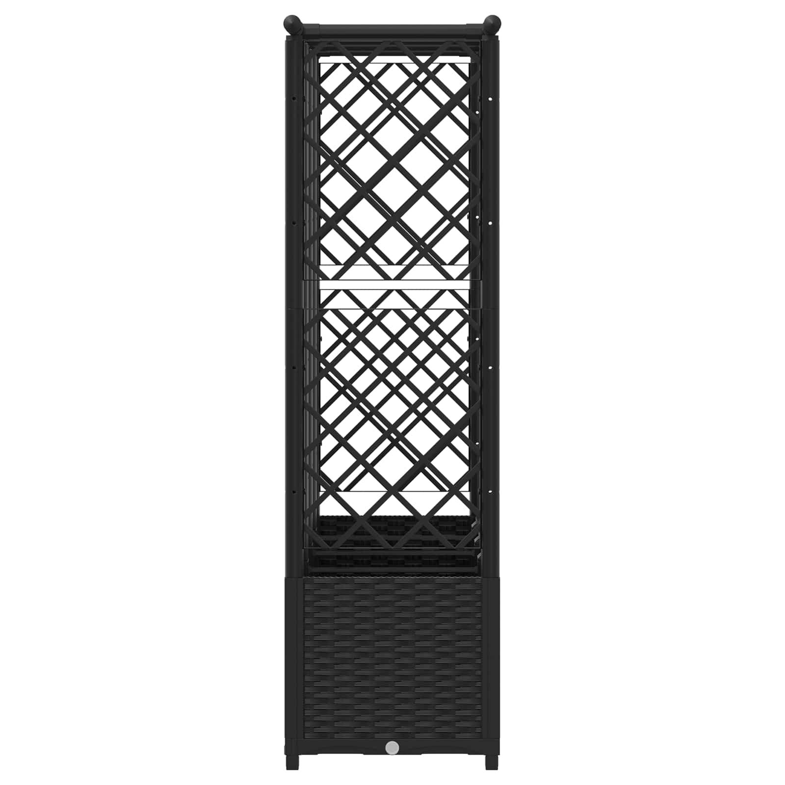 vidaXL Podniesione łóżko z kratką i dachem Czarny 202 x 40 x 136 cm PP