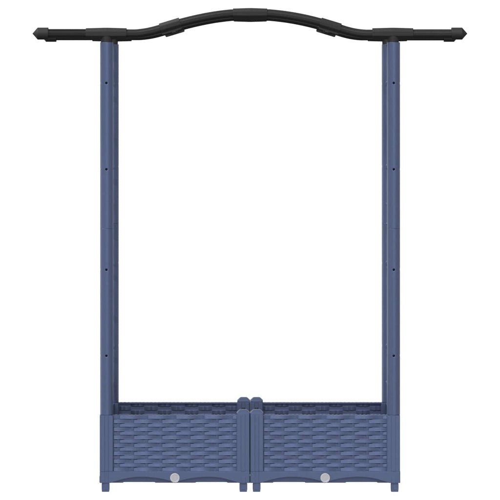vidaXL Podniesione łóżko z kratką i dachem Szary 124 x 40 x 123 cm PP