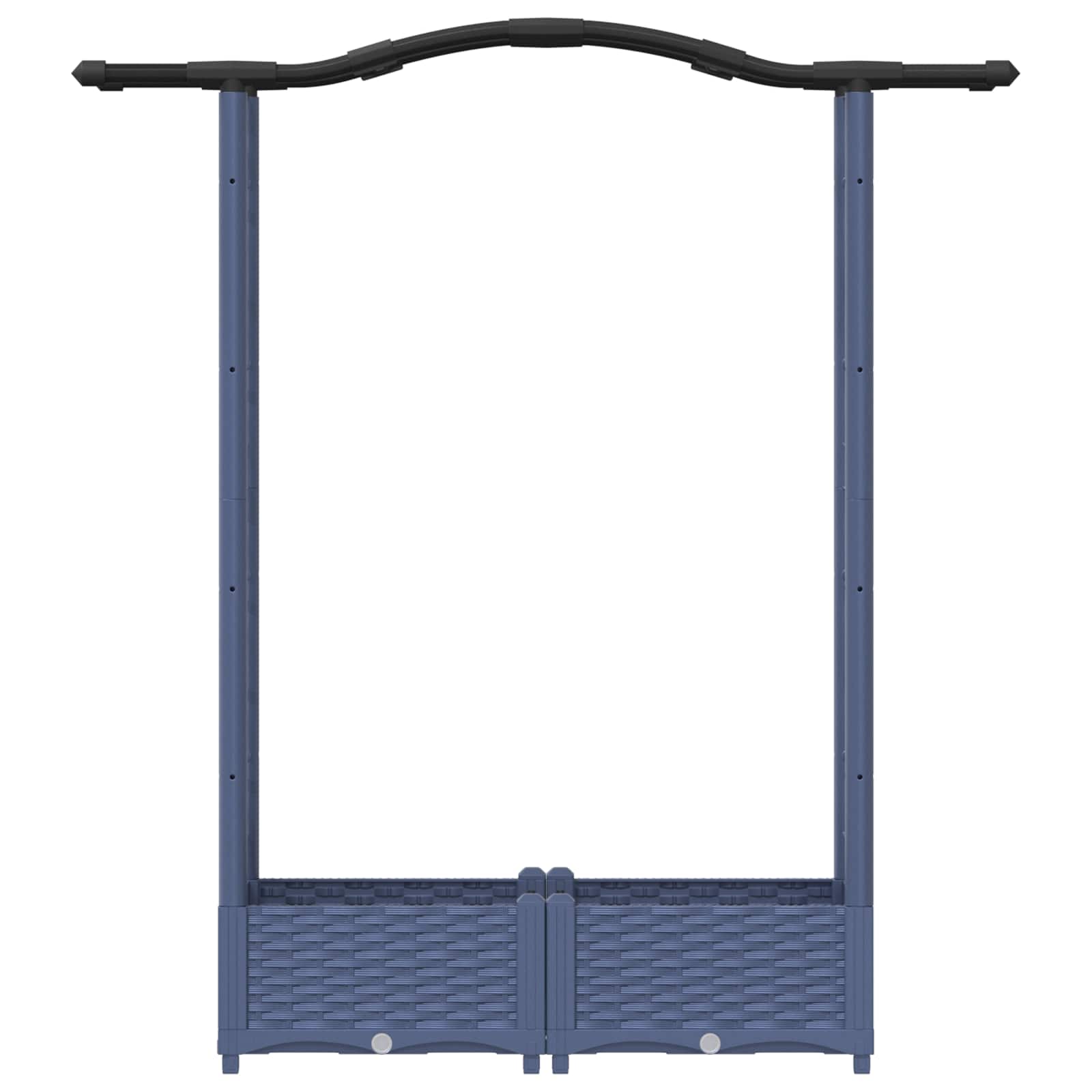 vidaXL Podniesione łóżko z kratką i dachem Szary 124 x 40 x 123 cm PP