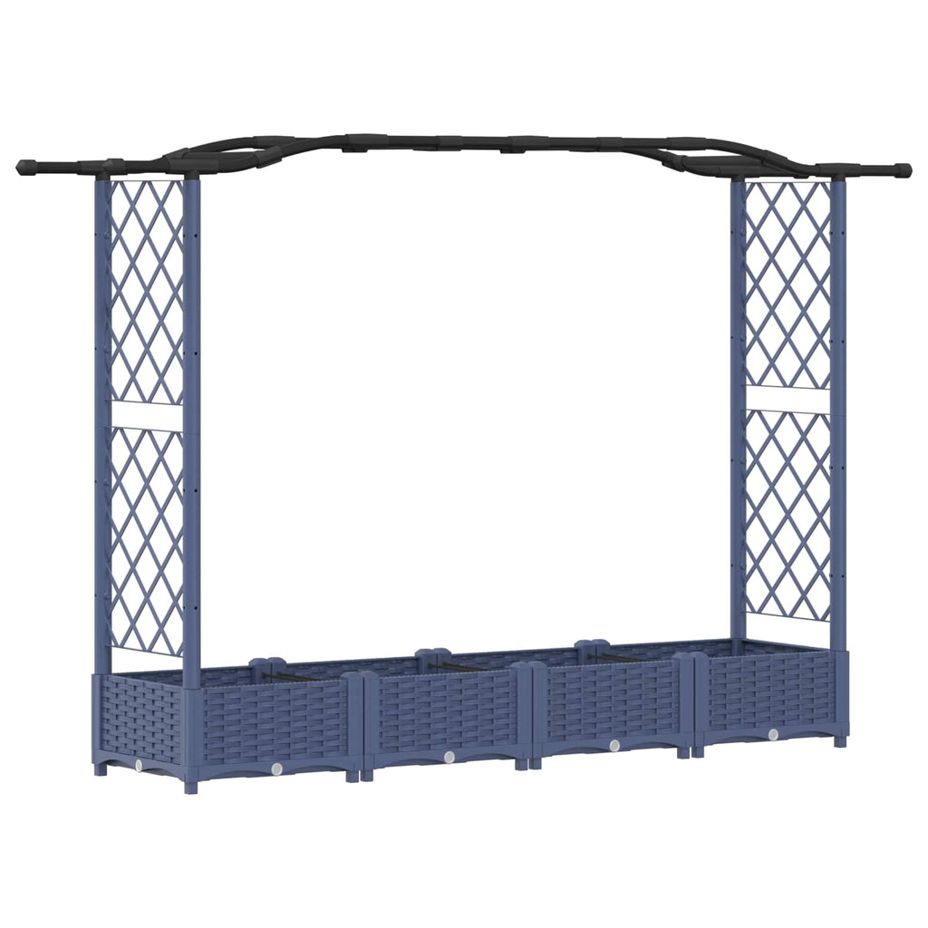 vidaXL Podniesione łóżko z kratką i dachem Szary 207 x 40 x 123 cm PP