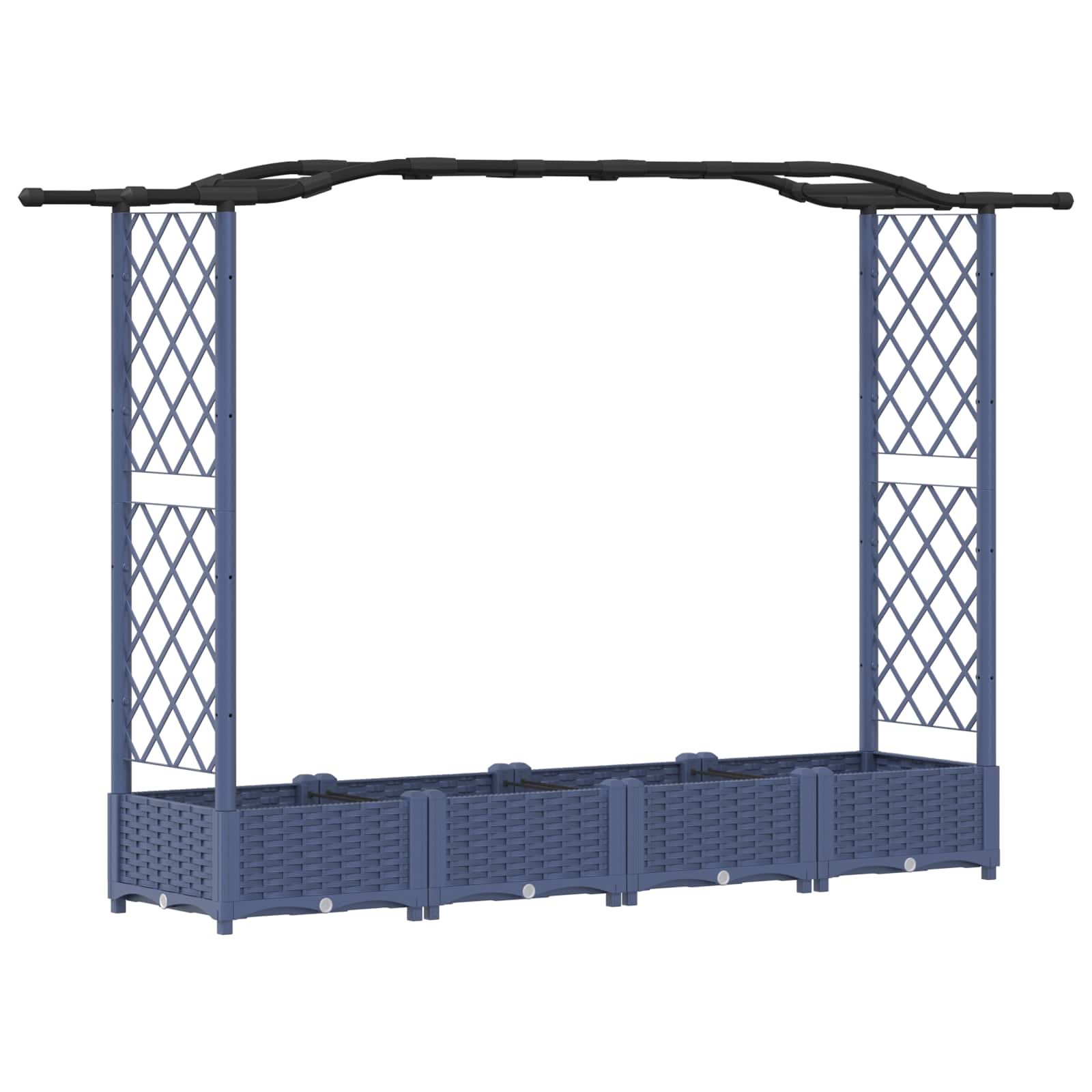 vidaXL Podniesione łóżko z kratką i dachem Szary 207 x 40 x 123 cm PP