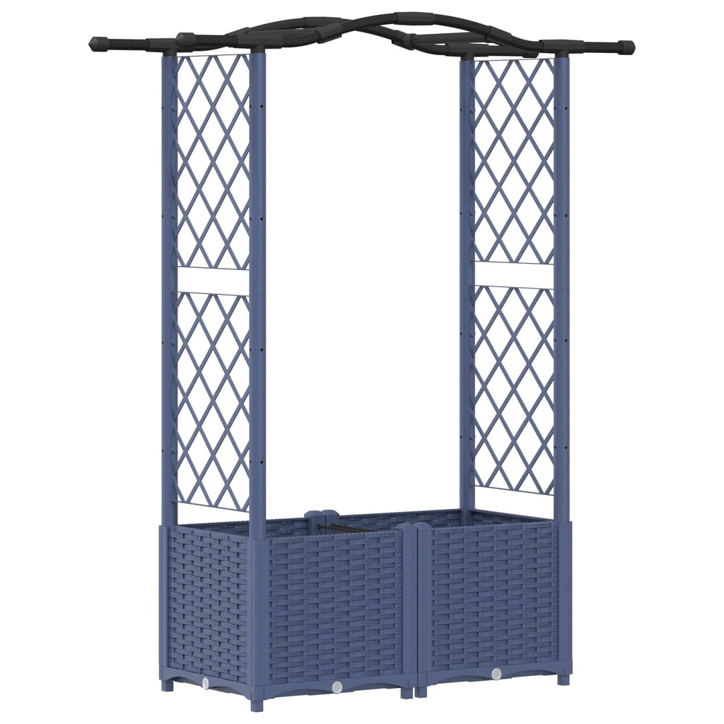 vidaXL Podniesione łóżko z kratką i dachem Szary 125 x 40 x 138 cm PP