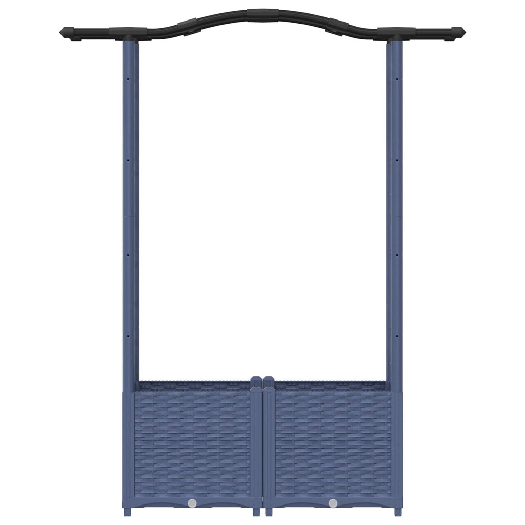 vidaXL Podniesione łóżko z kratką i dachem Szary 125 x 40 x 138 cm PP