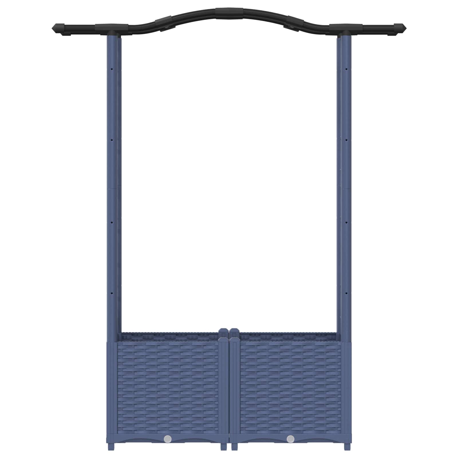 vidaXL Podniesione łóżko z kratką i dachem Szary 125 x 40 x 138 cm PP
