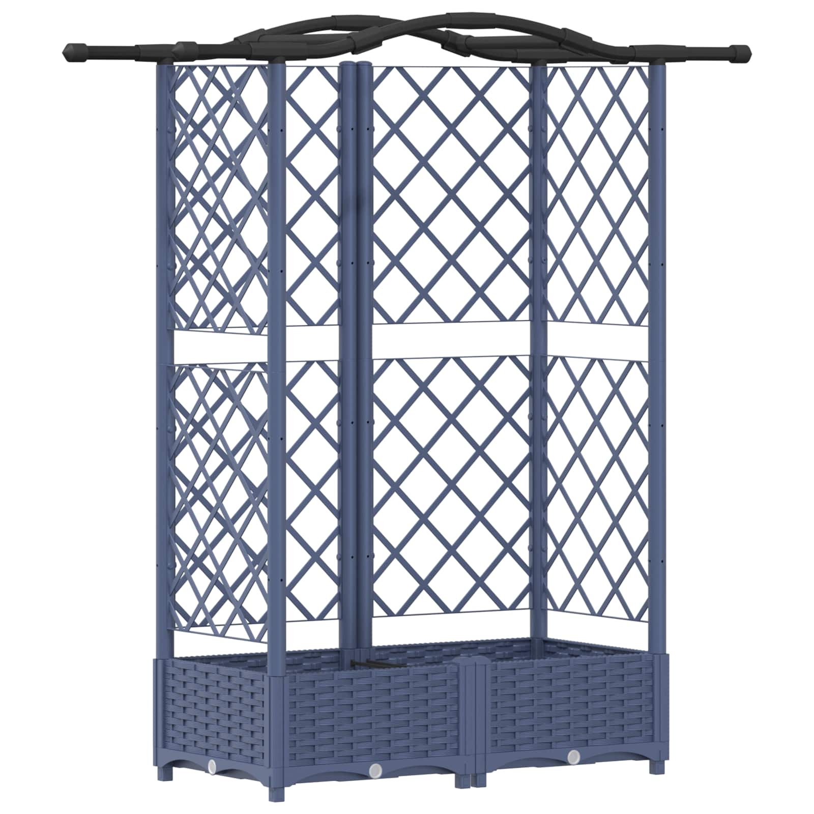 vidaXL Podniesione łóżko z kratką i dachem Szary 124 x 40 x 123 cm PP