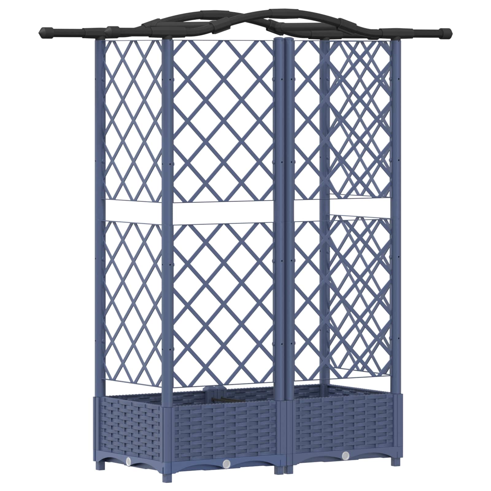 vidaXL Podniesione łóżko z kratką i dachem Szary 124 x 40 x 123 cm PP