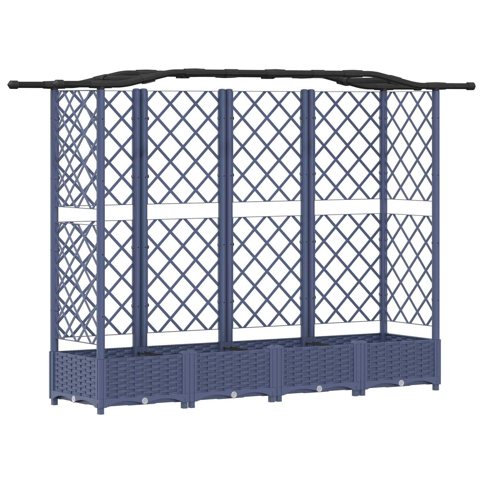 vidaXL Podniesione łóżko z kratką i dachem Szary 203,5 x 40 x 123 cm