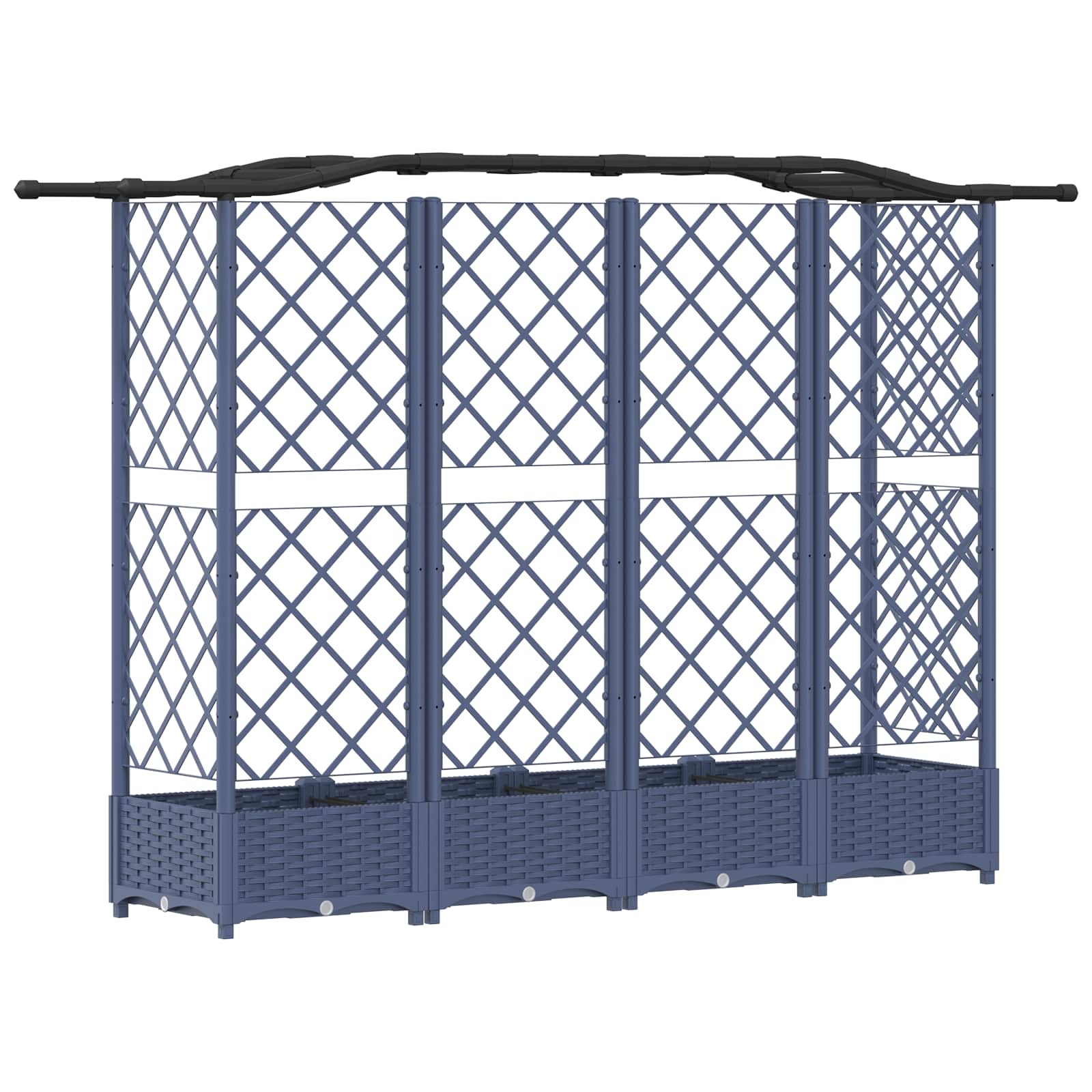vidaXL Podniesione łóżko z kratką i dachem Szary 203,5 x 40 x 123 cm