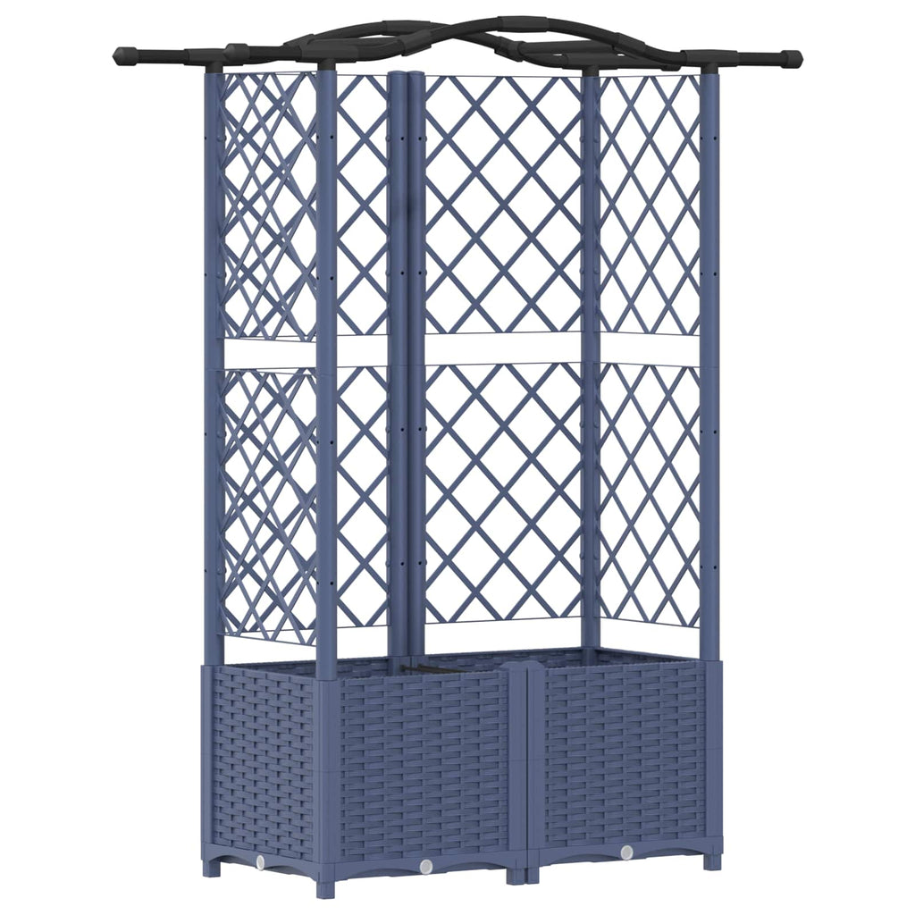 vidaXL Podniesione łóżko z kratką i dachem Szary 122 x 40 x 138 cm PP