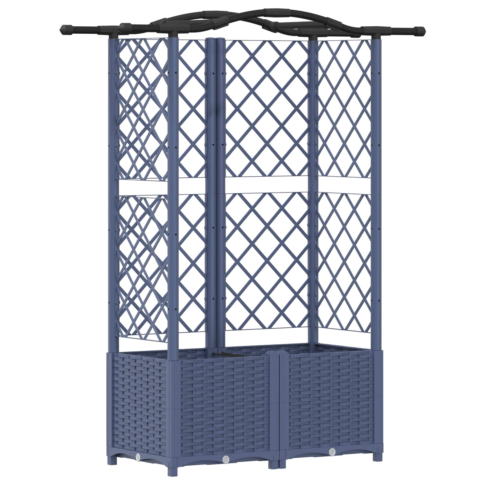 vidaXL Podniesione łóżko z kratką i dachem Szary 122 x 40 x 138 cm PP