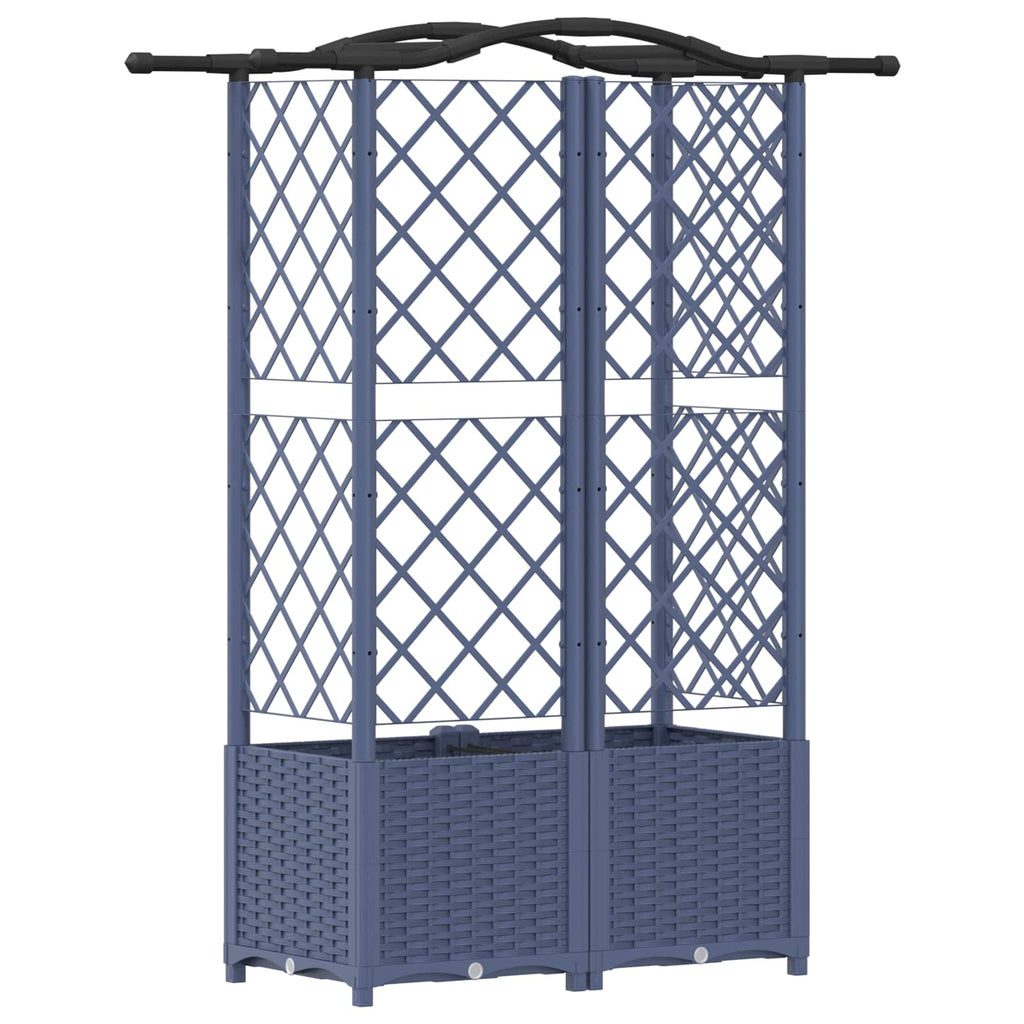 vidaXL Podniesione łóżko z kratką i dachem Szary 122 x 40 x 138 cm PP