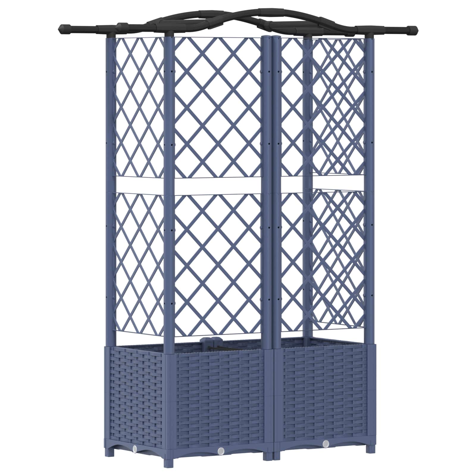 vidaXL Podniesione łóżko z kratką i dachem Szary 122 x 40 x 138 cm PP