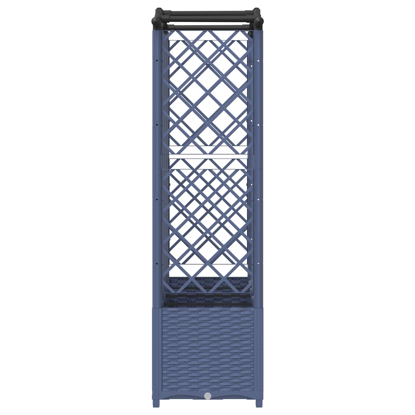 vidaXL Podniesione łóżko z kratką i dachem Szary 204 x 40 x 138 cm PP