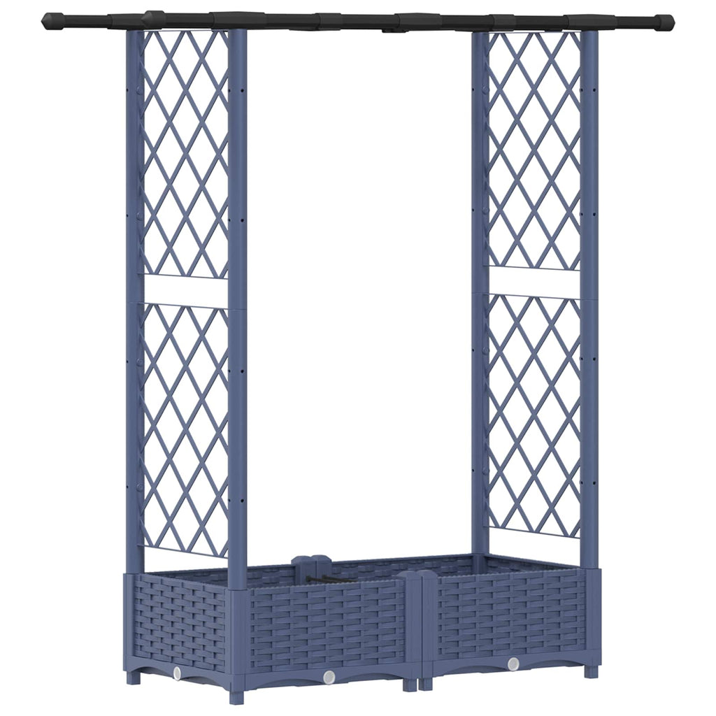 vidaXL Podniesione łóżko z kratką i dachem Szary 122,5 x 40 x 121 cm