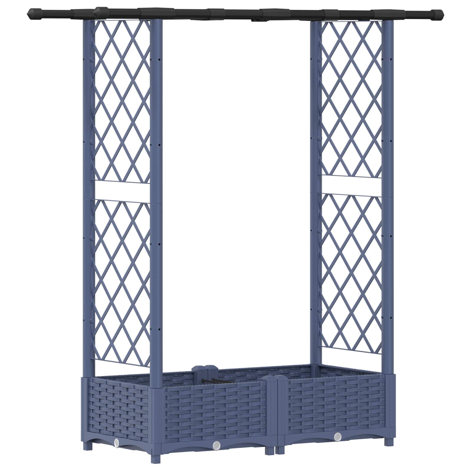 vidaXL Podniesione łóżko z kratką i dachem Szary 122,5 x 40 x 121 cm