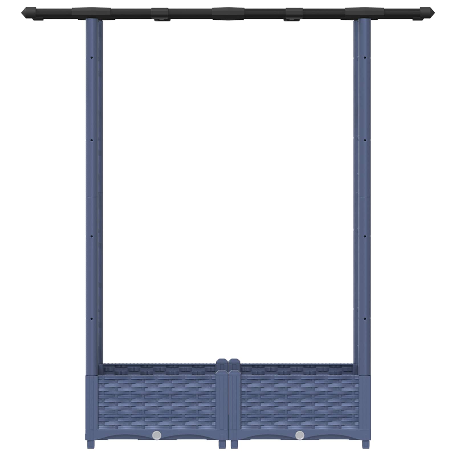 vidaXL Podniesione łóżko z kratką i dachem Szary 122,5 x 40 x 121 cm