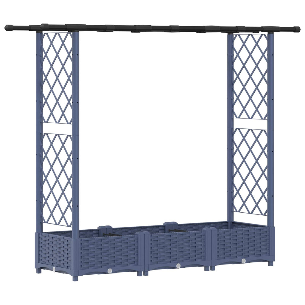 vidaXL Podniesione łóżko z kratką i dachem Szary 164 x 40 x 121 cm PP