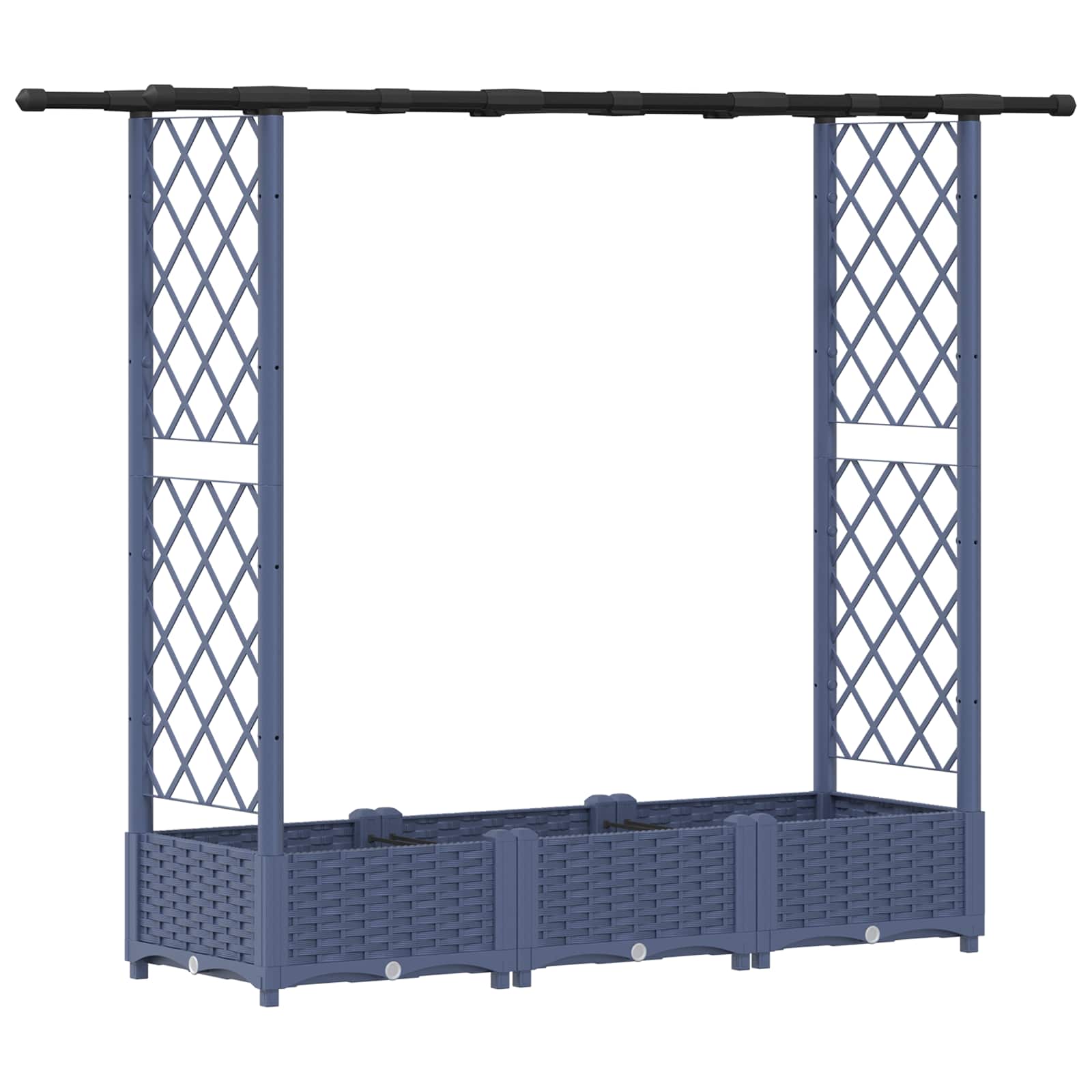 vidaXL Podniesione łóżko z kratką i dachem Szary 164 x 40 x 121 cm PP