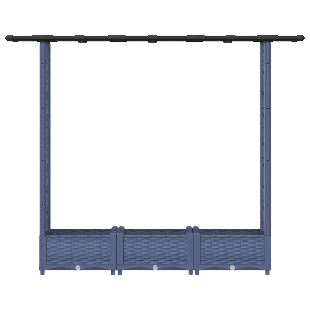 vidaXL Podniesione łóżko z kratką i dachem Szary 164 x 40 x 121 cm PP