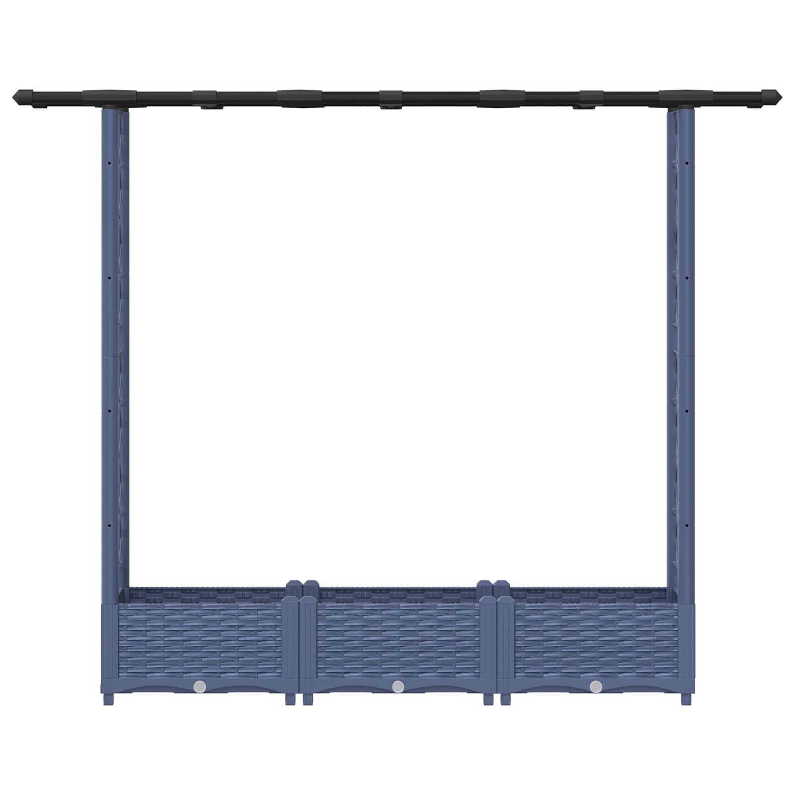 vidaXL Podniesione łóżko z kratką i dachem Szary 164 x 40 x 121 cm PP