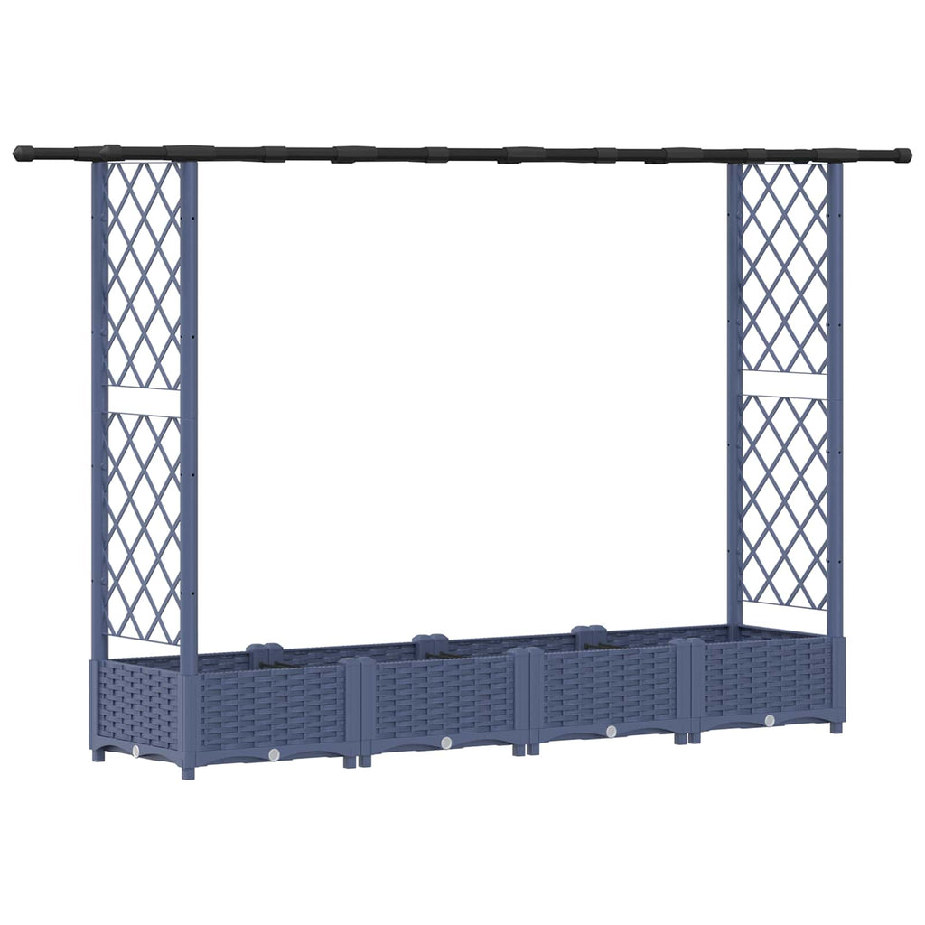 vidaXL Podniesione łóżko z kratką i dachem Szary 203 x 40 x 121 cm PP