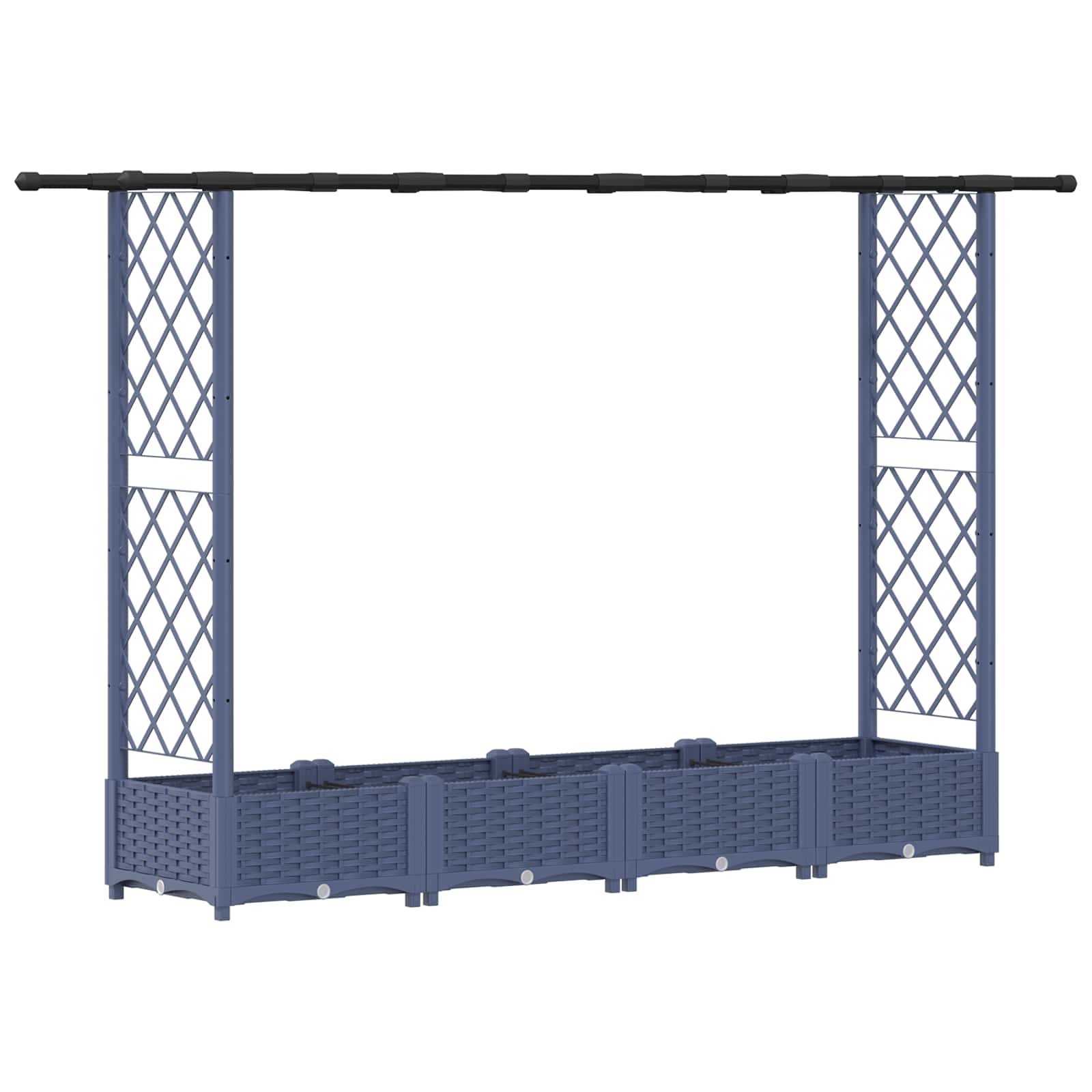 vidaXL Podniesione łóżko z kratką i dachem Szary 203 x 40 x 121 cm PP