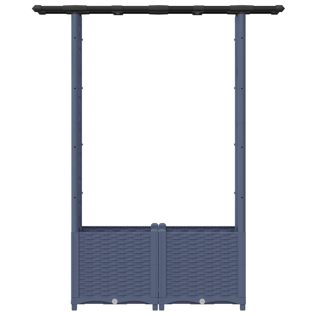 vidaXL Podniesione łóżko z kratką i dachem Szary 124,5 x 40 x 136 cm