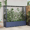 vidaXL Podniesione łóżko z kratką i dachem Szary 203 x 40 x 136 cm PP