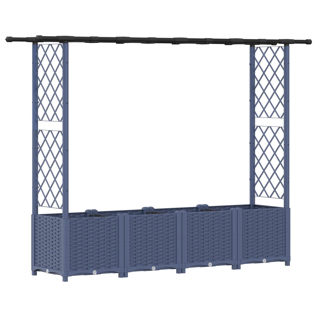 vidaXL Podniesione łóżko z kratką i dachem Szary 203 x 40 x 136 cm PP