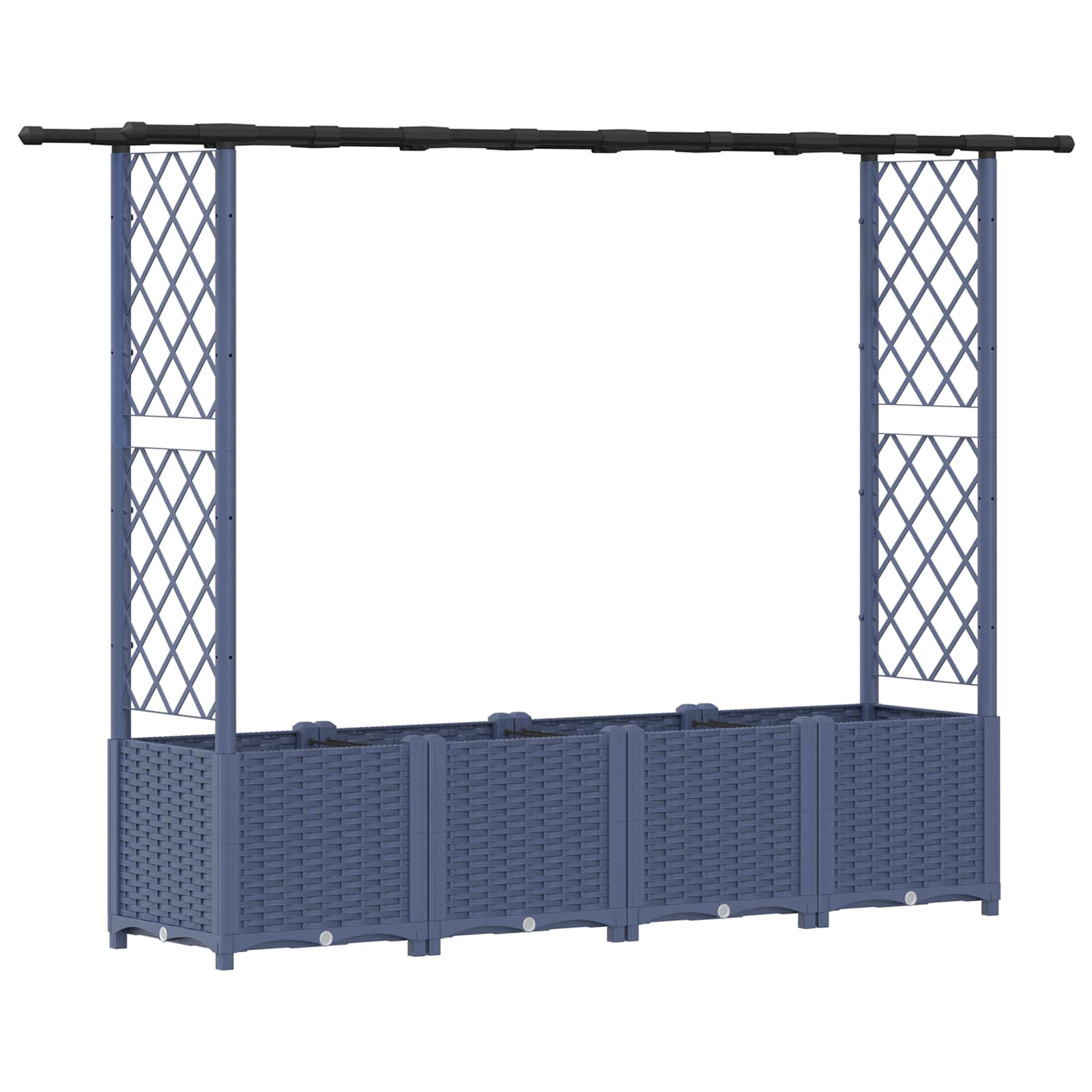 vidaXL Podniesione łóżko z kratką i dachem Szary 203 x 40 x 136 cm PP