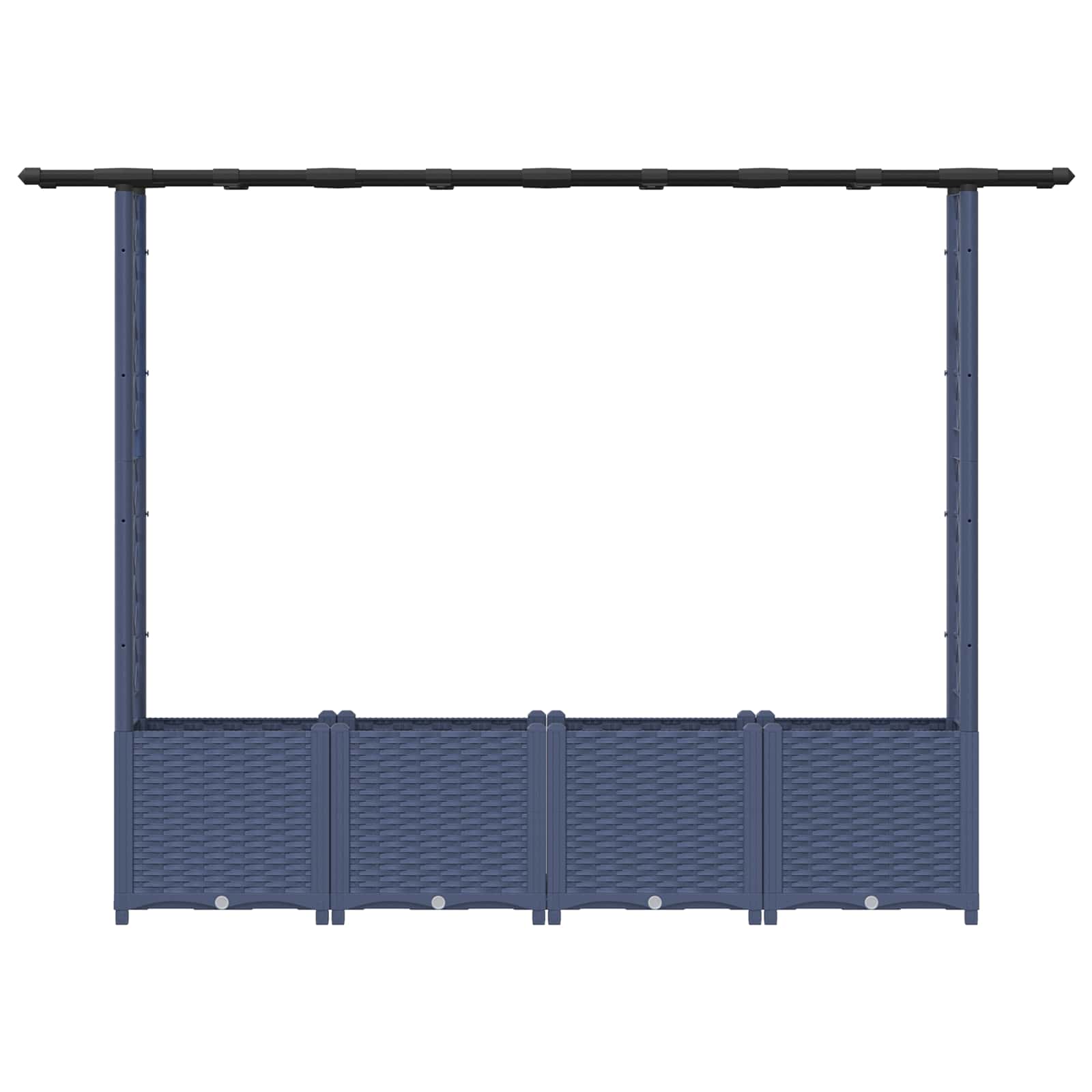 vidaXL Podniesione łóżko z kratką i dachem Szary 203 x 40 x 136 cm PP