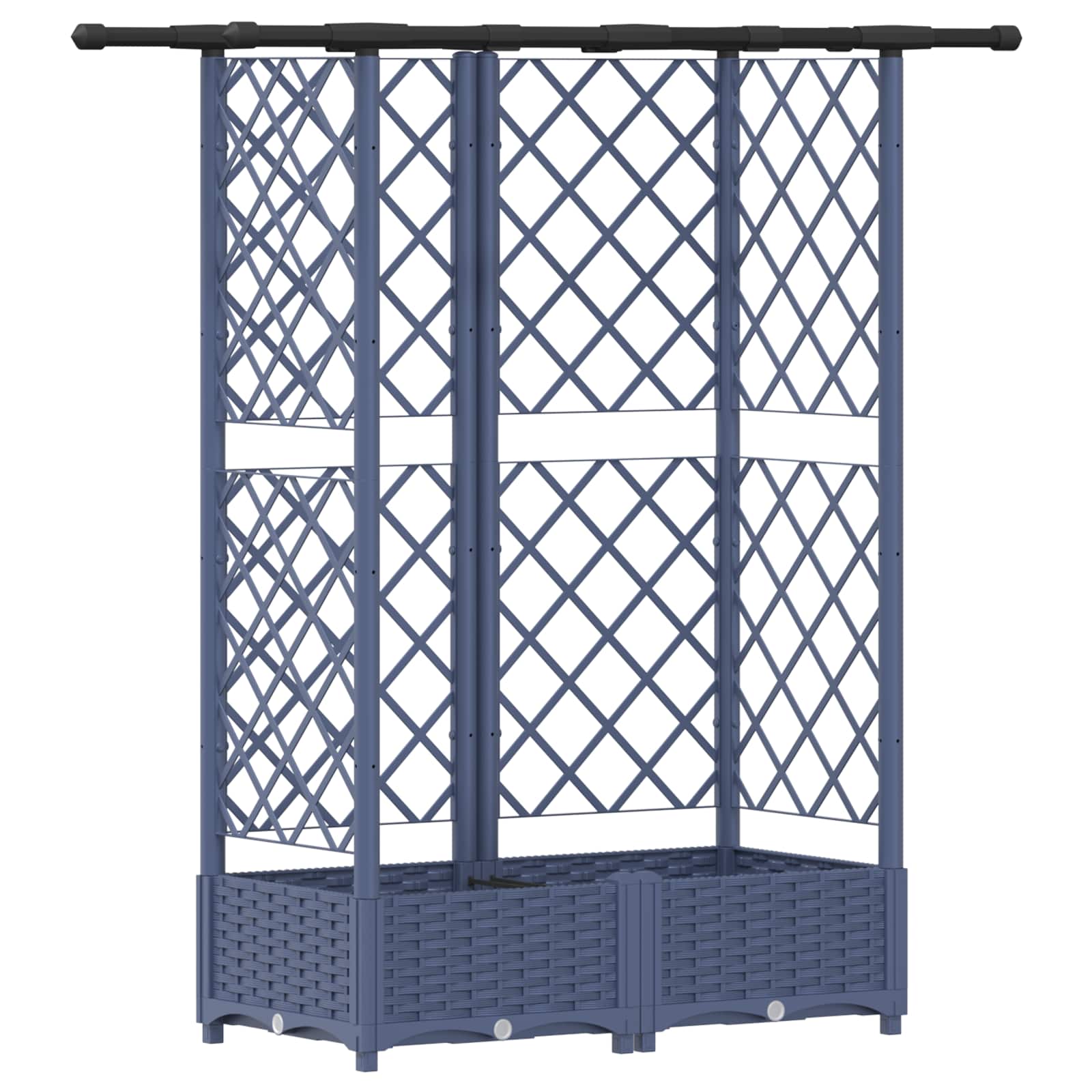 vidaXL Podniesione łóżko z kratką i dachem Szary 124 x 40 x 121 cm PP