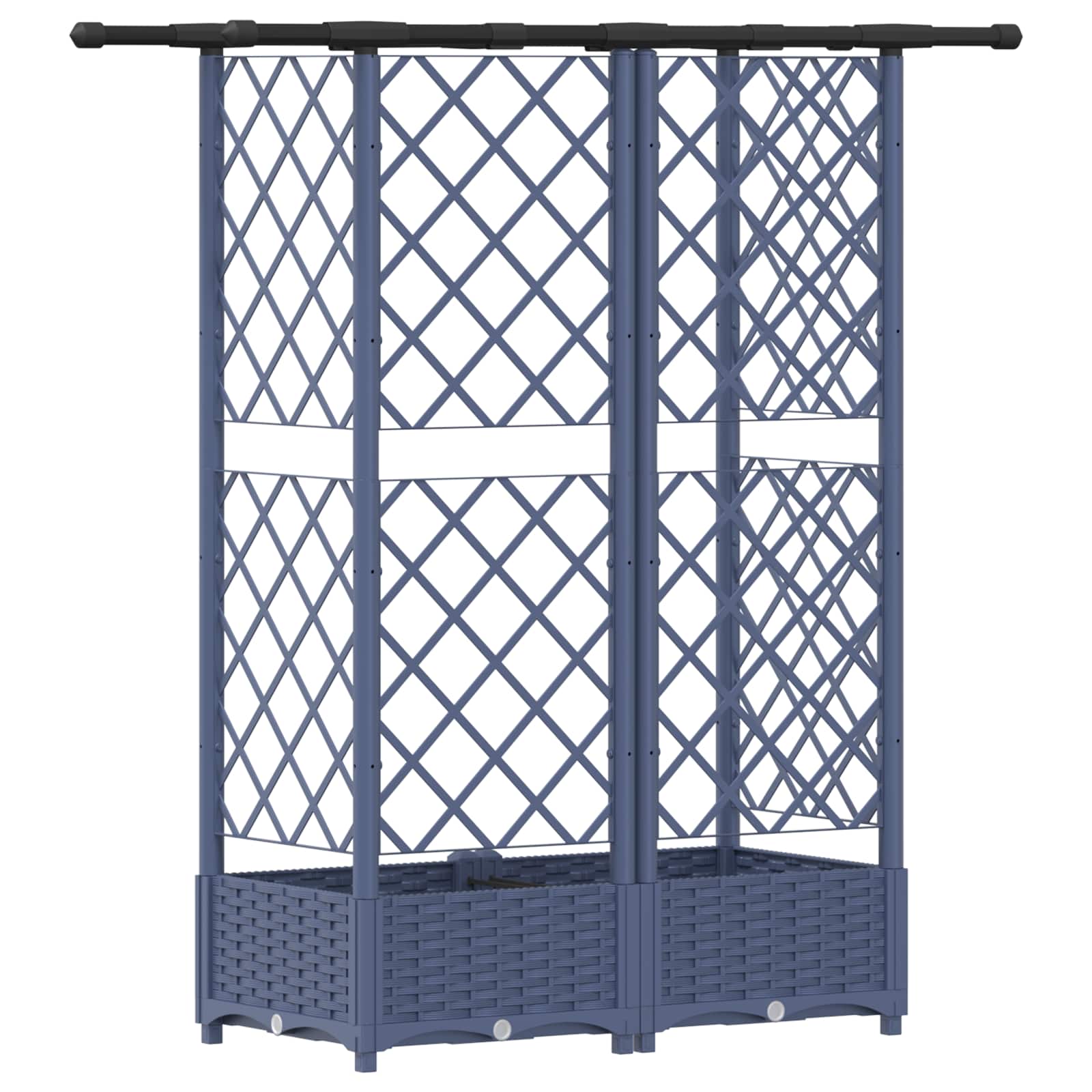 vidaXL Podniesione łóżko z kratką i dachem Szary 124 x 40 x 121 cm PP